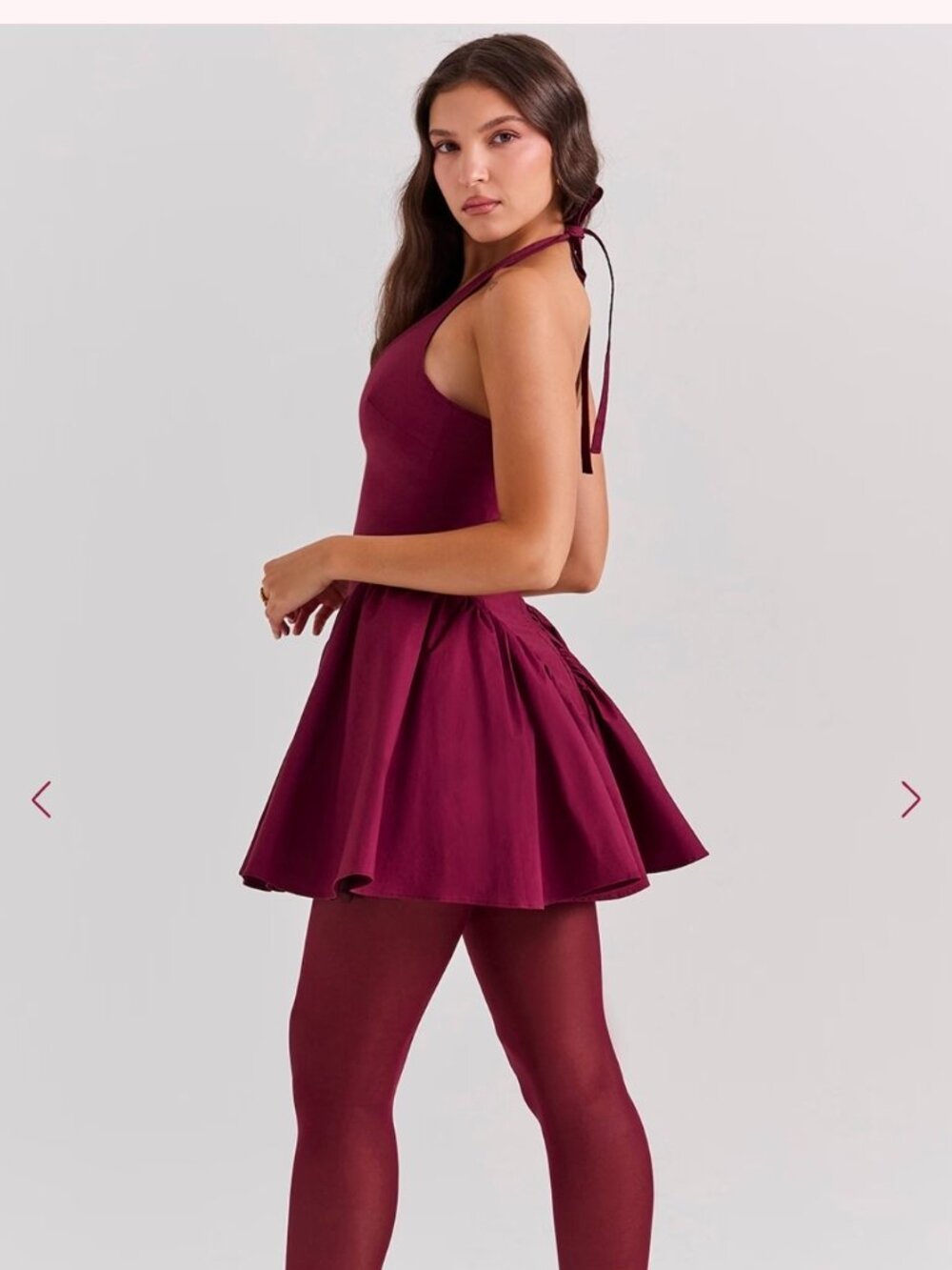 House of CB Valentia Wine Halter Mini Dress - Picture 4 of 6